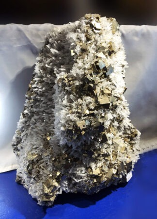 Peruvian 70-pound Iron Pyrite Cluster with Tiny Quartz Crystals